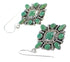 Southwestern Sterling Silver Turquoise Hook Dangle Earrings QX69354
